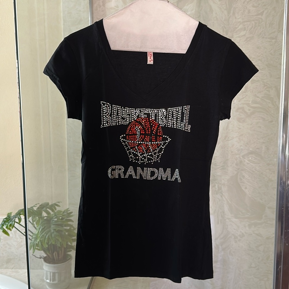 Grandma Basketball TShirt with rhinestones